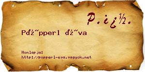 Pöpperl Éva névjegykártya